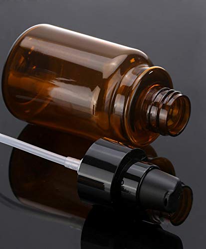 2PCS 80ML/2.7OZ Amber Plastic Empty Pump Bottles - Refillable Cosmetic Containers for Makeup Remover Oil, Facial Care, Emulsion & Body Wash | Travel-Friendly, Reusable Storage for Skincare Samples & Beauty Essentials