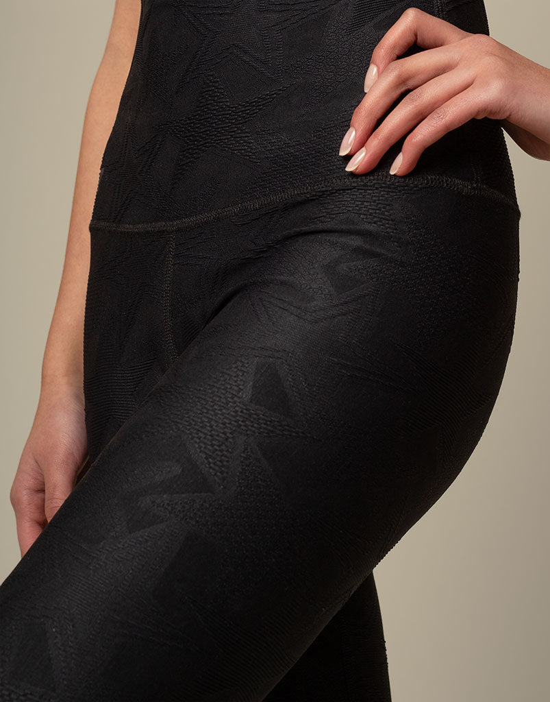 Superstar Jacquard Leggings for Women - High Waist Yoga Pants with Breathable Fabric - Perfect for Workout, Running & Lounge Wear