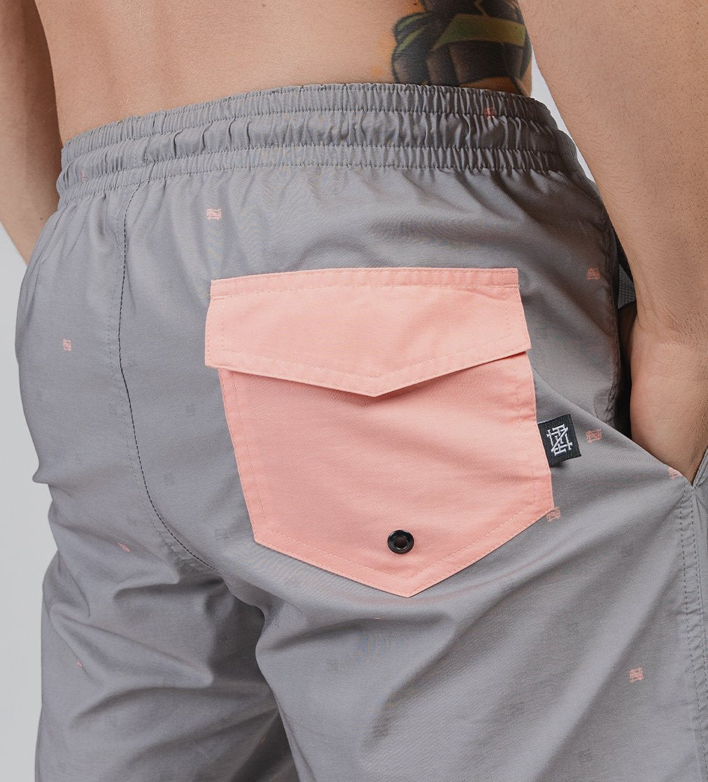 Men's Quick-Dry Swim Trunks - Lightweight & Comfortable Grey Swim Shorts for Beach, Pool & Vacation