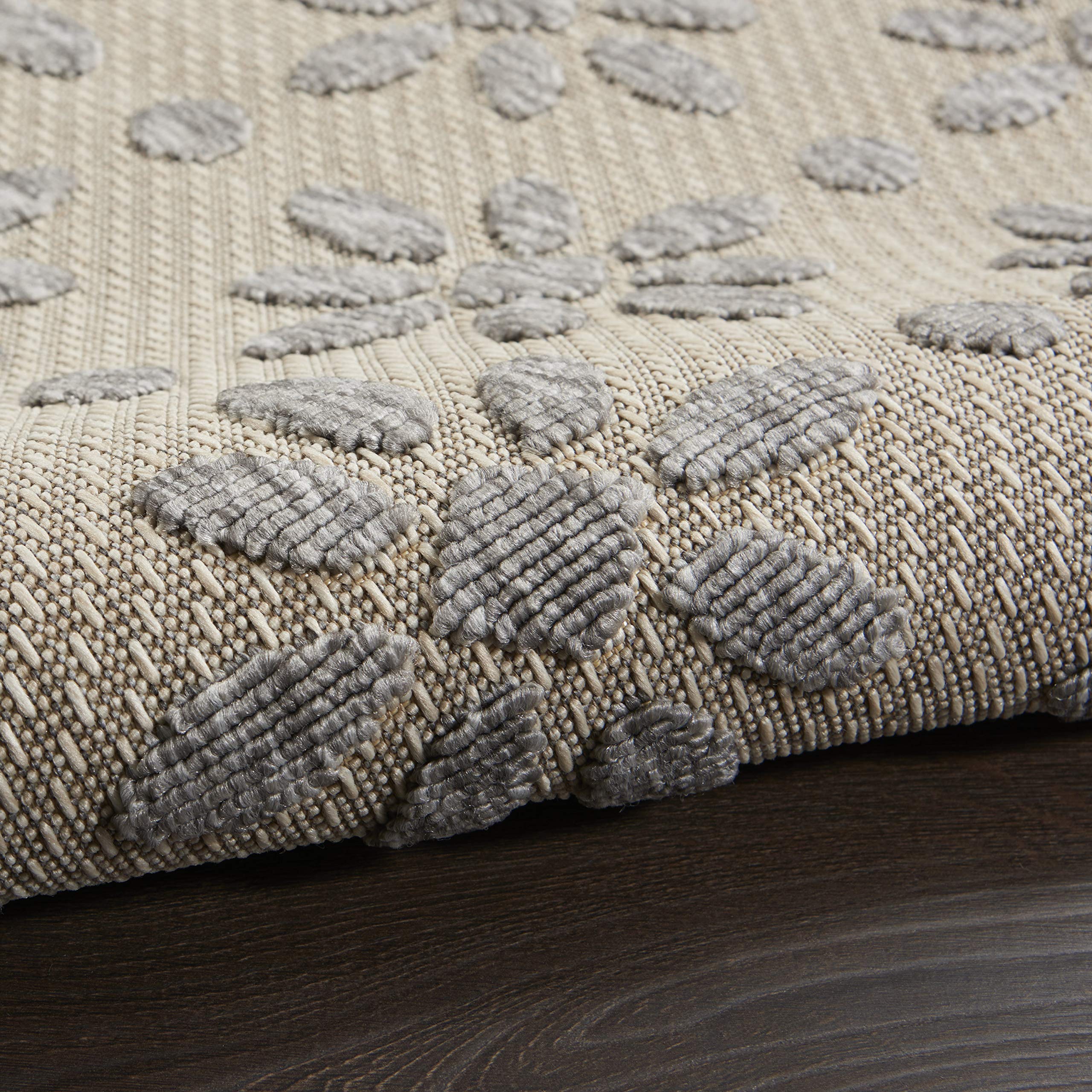 Nourison Palamos Indoor-Outdoor Area Rug 7' x 10' - Cream Easy Clean Non-Shedding Rug for Living Room, Bedroom, Dining Room, Deck, Patio & Backyard - Perfect for Home Decor, Outdoor Entertaining & High Traffic Areas