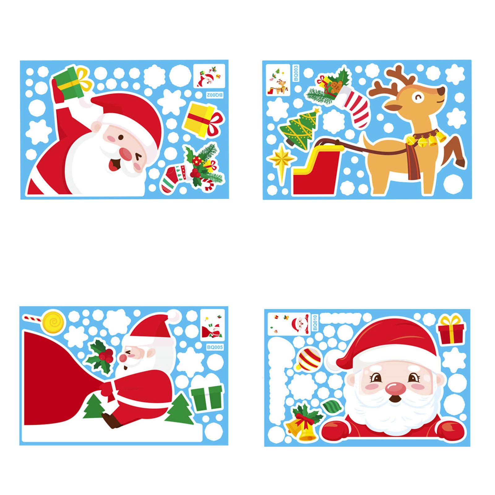 Christmas Electrostatic Window Stickers - Snowflake & Elk Design, Reusable Holiday Decals for Glass Doors & Windows | Perfect for Indoor & Outdoor Christmas & Halloween Decorations