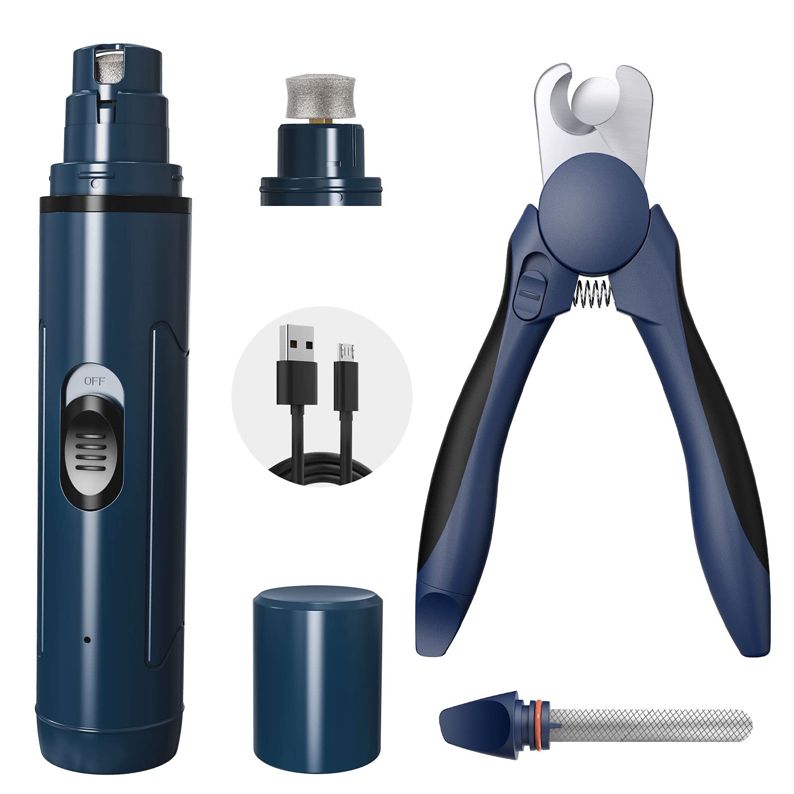 Upgraded LALIPODA Dog Nail Grinder - Professional 2-Speed Electric Pet Nail Trimmer with Clippers | Rechargeable, Quiet & Low Noise | Paws Grooming & Smoothing for Small, Medium & Large Dogs & Cats | Perfect for Home Grooming & Pet Nail Care
