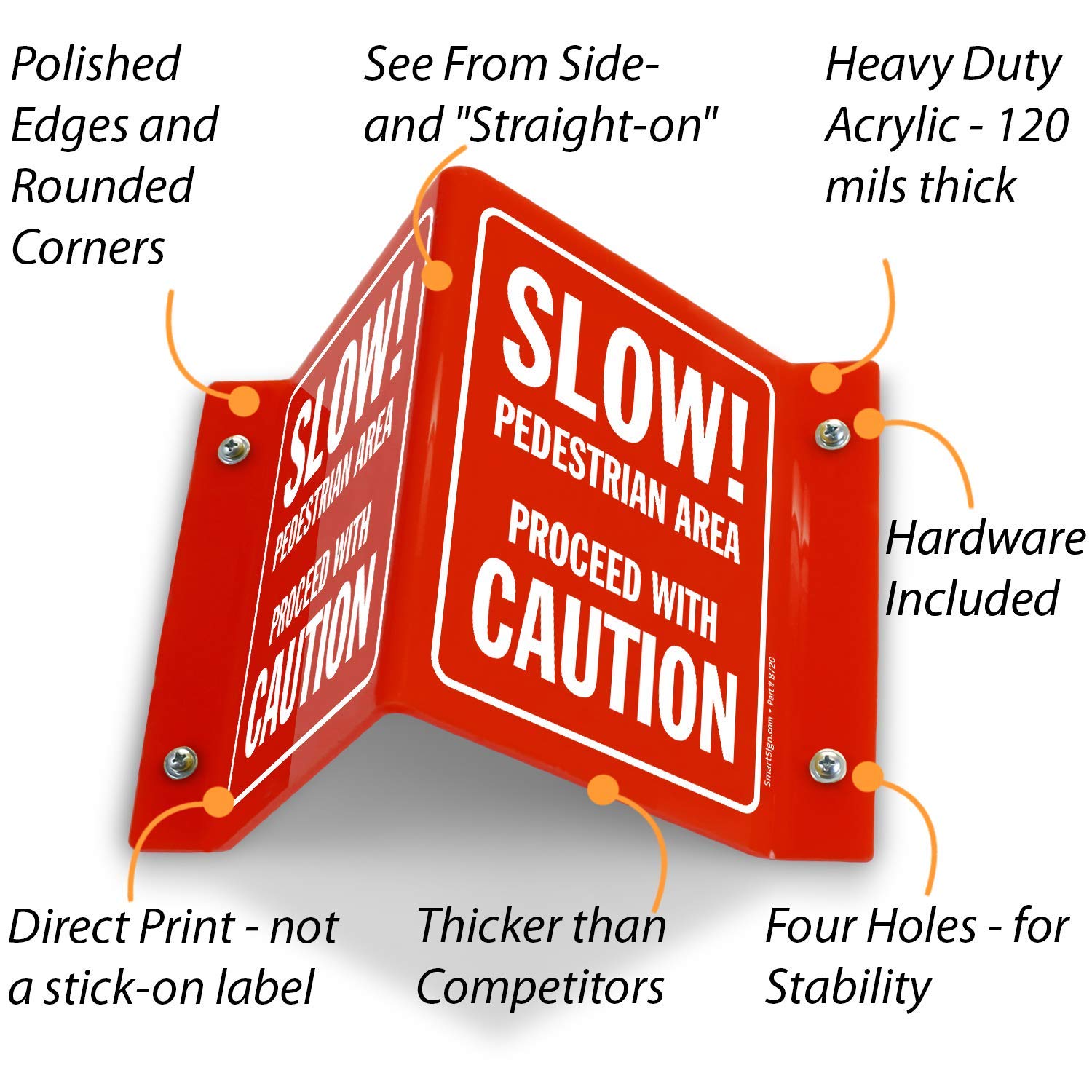 Slow! Pedestrian Area, Proceed with Caution