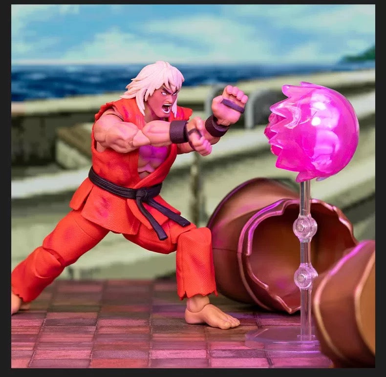 Jada Toys 1/12 Scale 6-Inch Ultra Street Fighter II Action Figure - Violent Ken Collectible for Gamers & Fans | Perfect for Display, Cosplay & Gift Giving