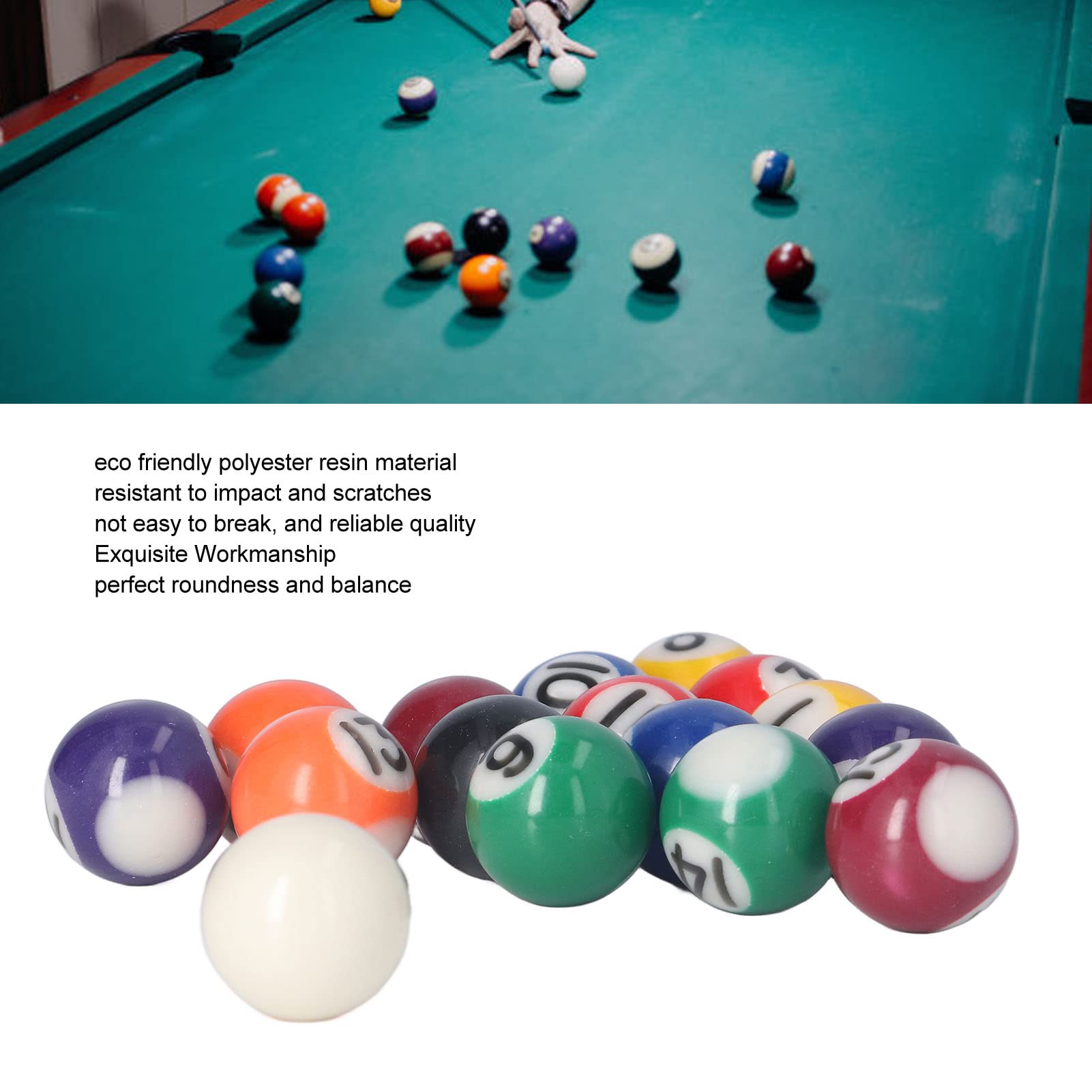 Mini Billiard Ball Set - 16 Resin Pool Balls for Precision Play | Prevents Off-Tracking on Pool Tables | Perfect for Home Game Rooms, Bars & Recreational Spaces