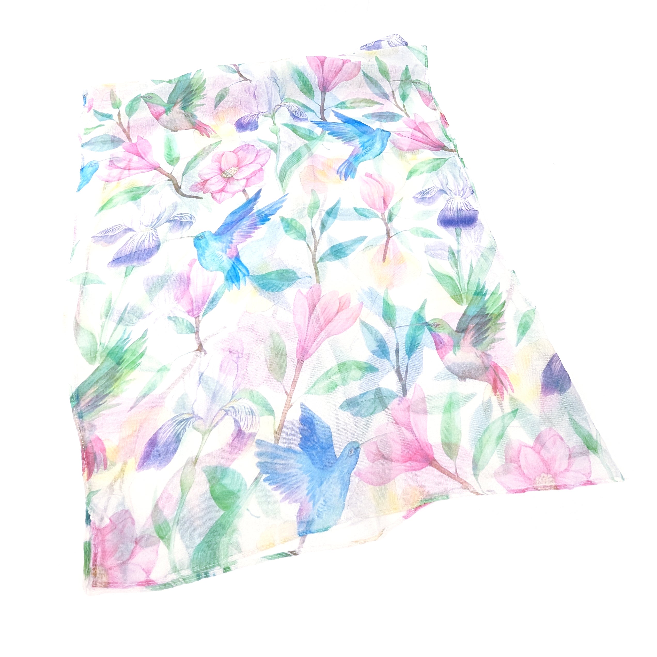 Stylish Tropical Hummingbird Scarf (50x180cm) - Lightweight Fashion Accessory for Women, Perfect for Spring Outfits, Beach Cover-ups and Boho Chic Looks
