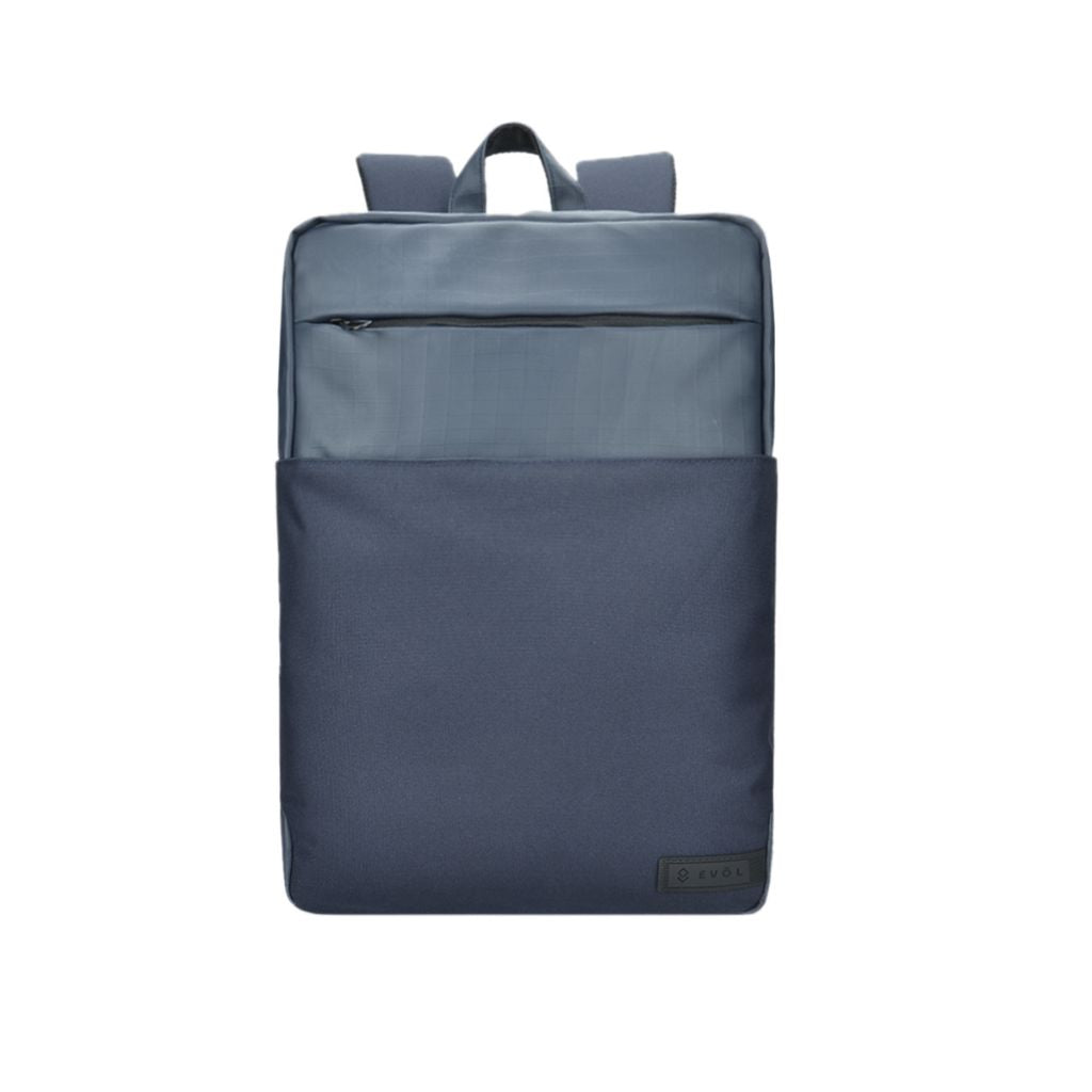 Evol Byron 15.6 Inch Laptop Business Backpack for Men & Women - Water-Resistant Navy Blue Computer Bag - Perfect for Office, Travel, and School Commute