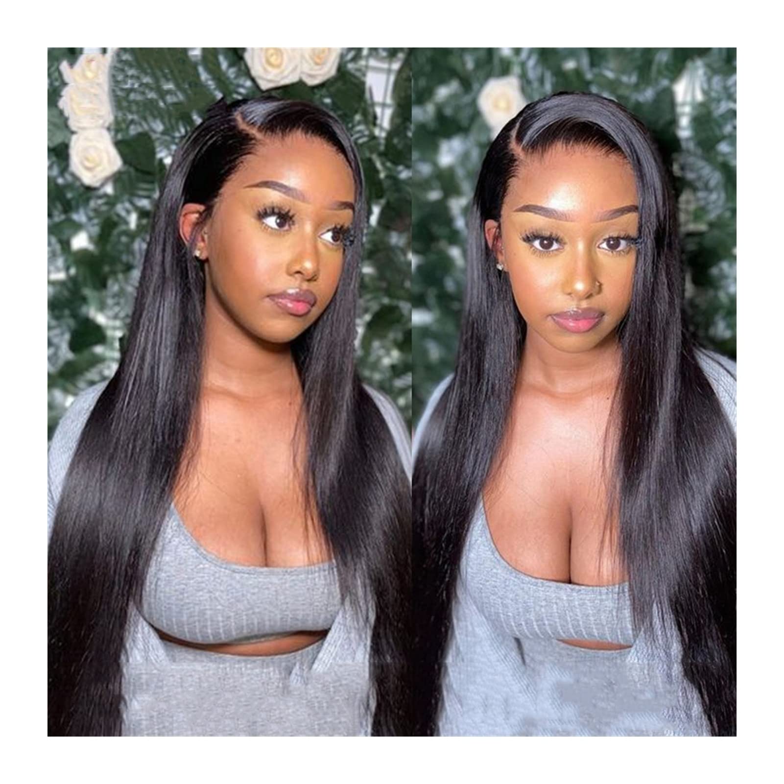 GYQWJPC 12-30 Inch Bone Straight Lace Front Wig | 150% Density Peruvian HD Human Hair | 13x4 & 13x6 Transparent Lace Frontal | Natural Looking Wigs for Women | Perfect for Daily Wear, Parties & Special Occasions