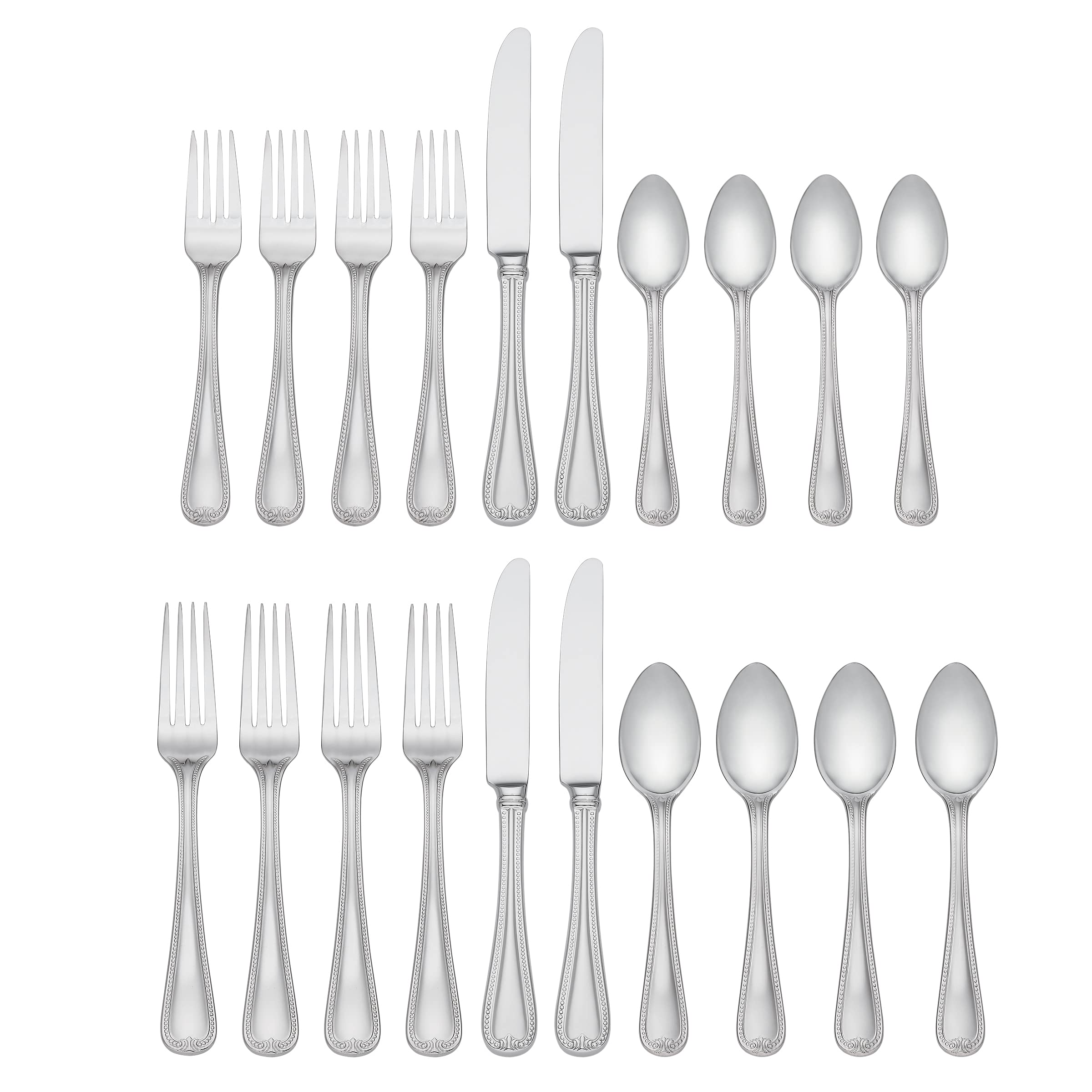 Lenox Off-White French Perle 4-Piece Place Setting & Vintage Jewel 5-Piece Dinnerware Set - Elegant Tableware for Fine Dining, Wedding Registry & Special Occasions