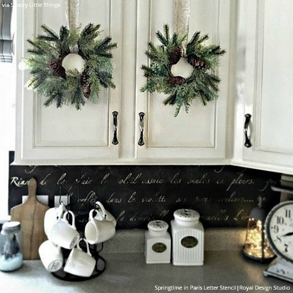 Springtime in Paris Lettering Stencil - DIY Home Decor & Craft Projects - Perfect for Scrapbooking, Wall Art, and Wedding Invitations