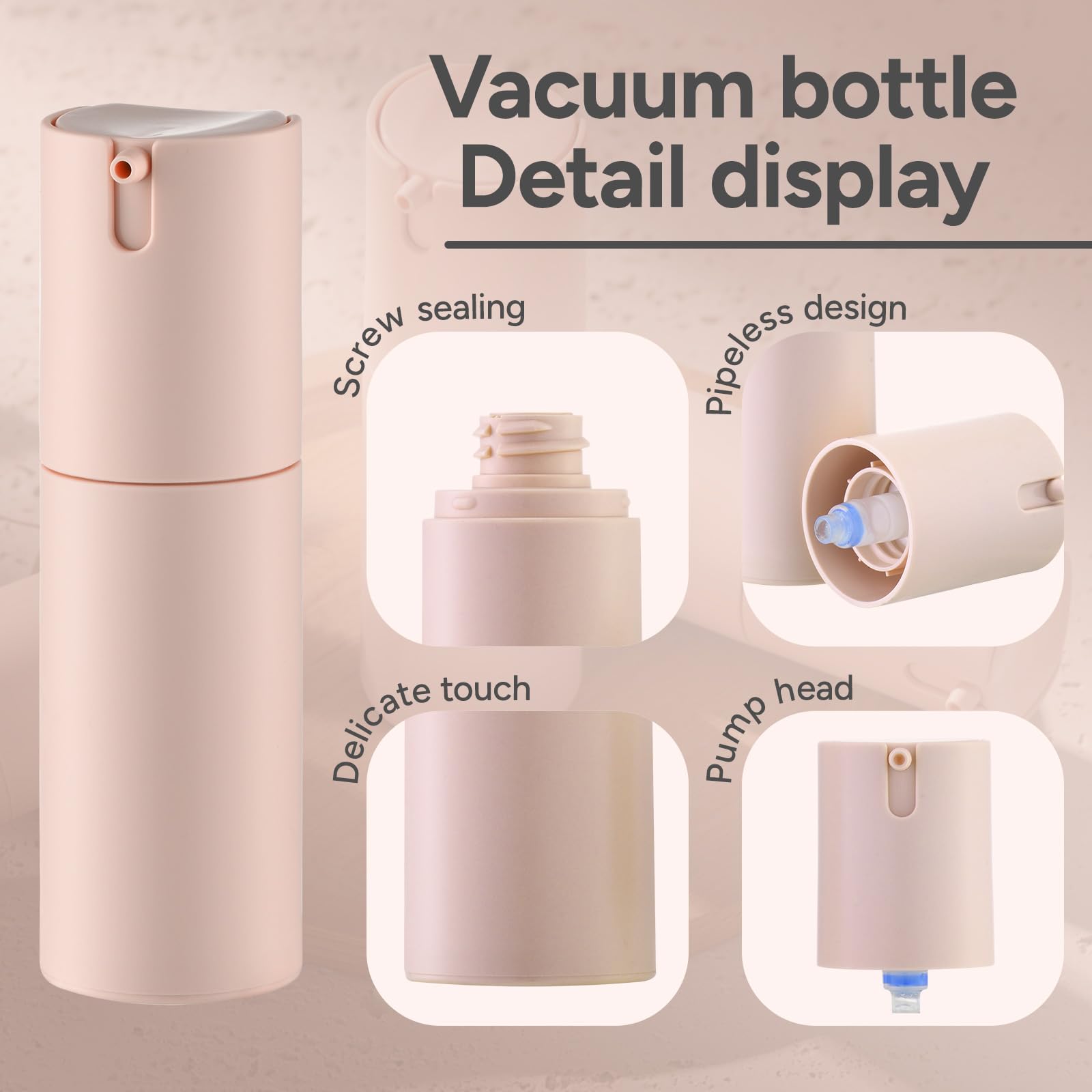 1 oz Airless Pump Bottles for Travel - Leak-Proof Plastic Lotion Containers (3-Pack, Multicolor) | Perfect for Skincare, Moisturizers, Serums & Cosmetics On-The-Go