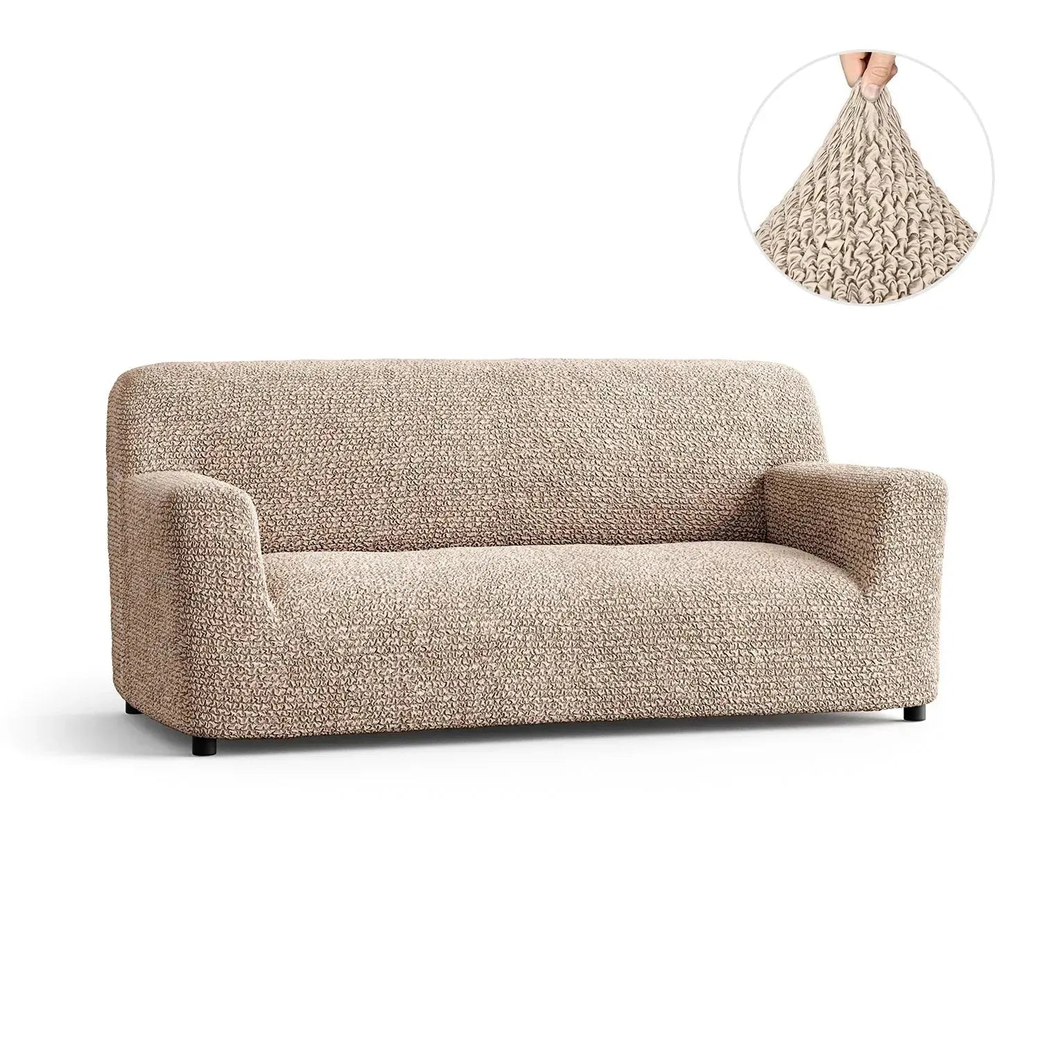 3 Seater Sofa Slipcover - Microfiber Fabric Stretch Couch Cover for Living Room, Home Decor & Furniture Protection