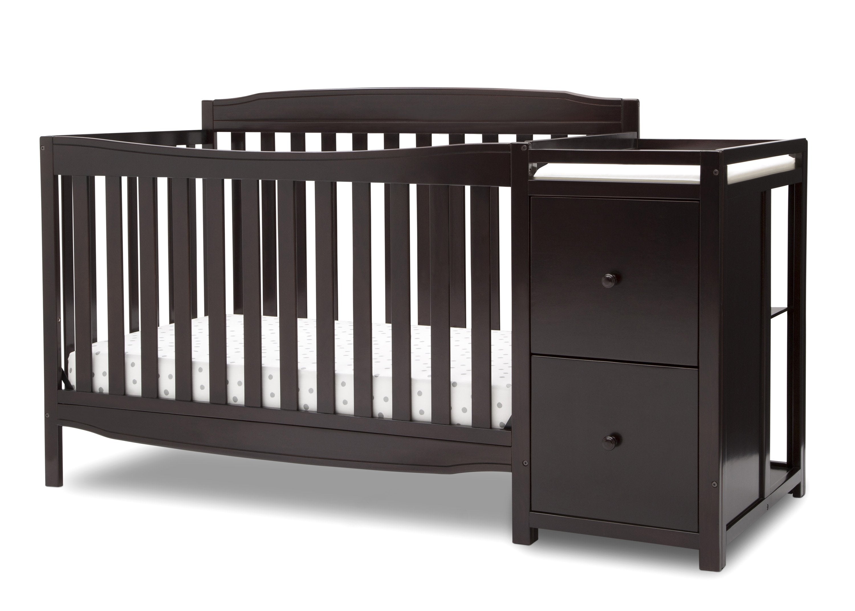 6-in-1 Convertible Mason Crib with Changer - Baby Nursery Essentials for Newborn to Toddler | Perfect for Small Spaces & Modern Nurseries