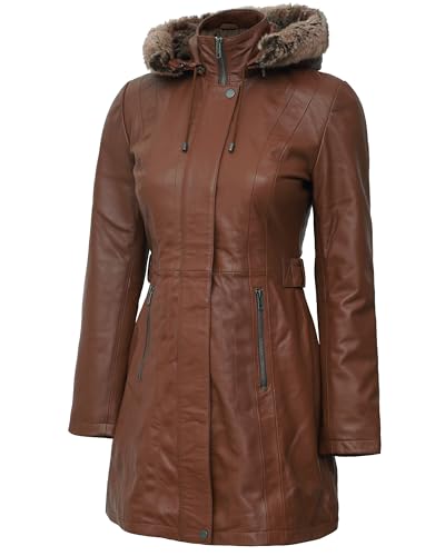 Brown Jean Shearling Leather Coat Womens