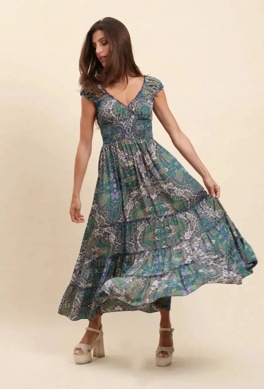 Elena Printed Long Robe - Soft & Stylish Women's Loungewear for Home Relaxation & Spa Days