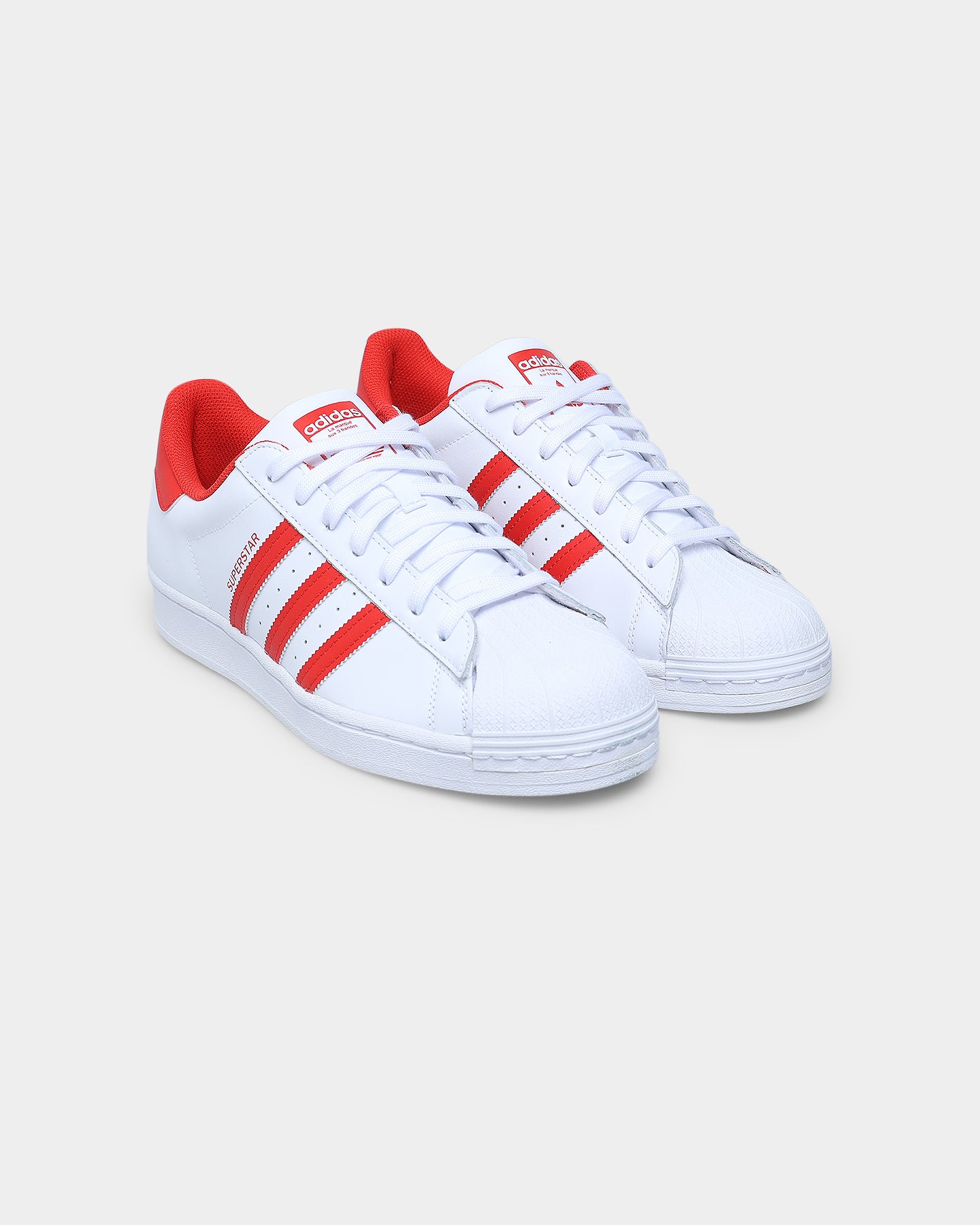 Adidas Superstar Sneakers - Cloud White & Vivid Red | Classic Low-Top Leather Shoes for Men & Women | Perfect for Casual Wear, Street Style & Everyday Comfort