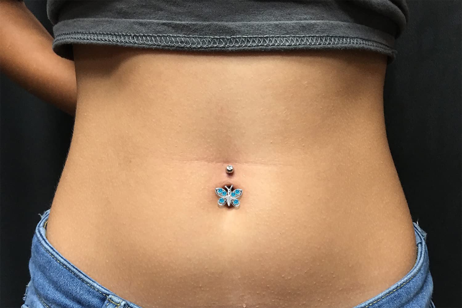 925 Sterling Silver & Stainless Steel Butterfly Belly Button Rings - Elegant Body Jewelry for Women, Perfect for Piercings, Beach Wear & Summer Fashion