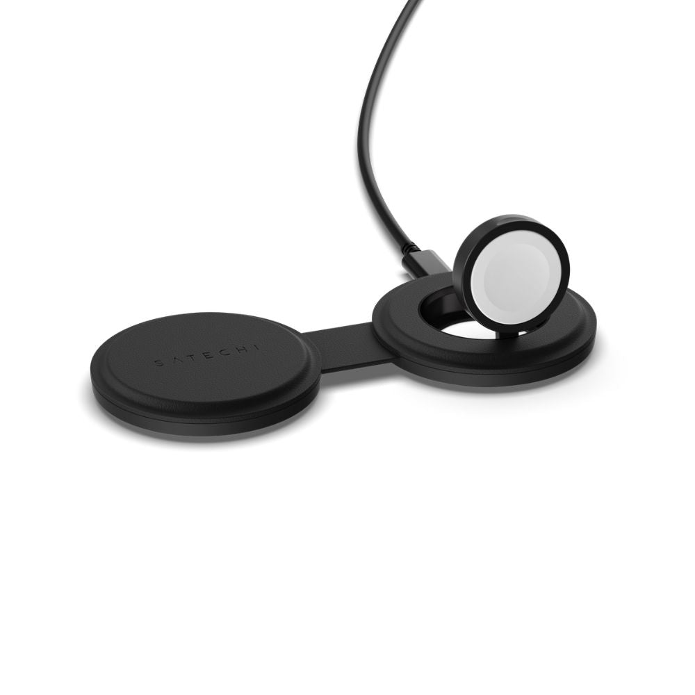 Satechi On-the-Go 2-in-1 Wireless Charger for iPhone & AirPods | Fast Qi Charging Pad for Home, Office & Travel | Compatible with iPhone 15/14/13/12, AirPods Pro & More