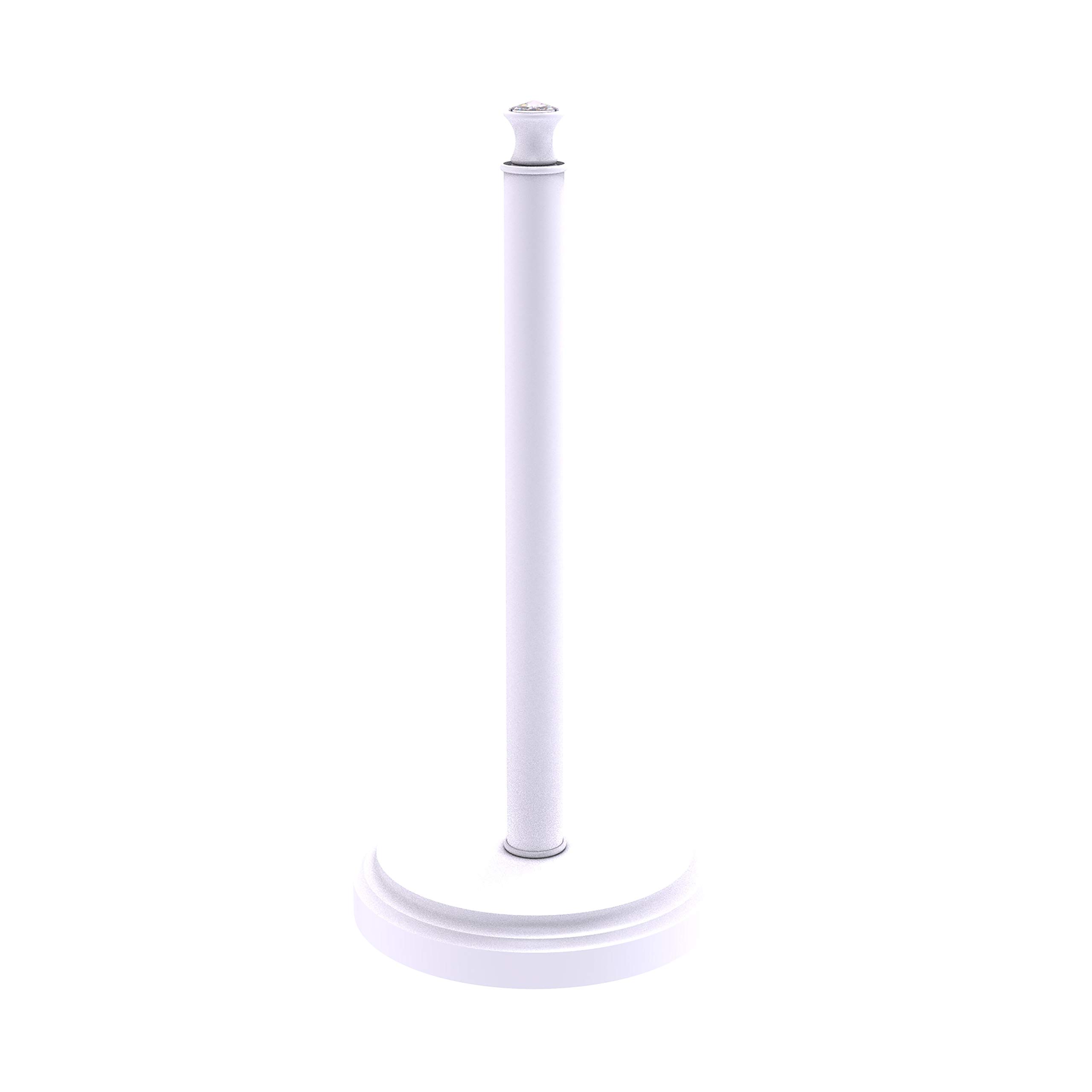 Allied Brass Carolina Crystal Collection Countertop Paper Towel Holder - Matte White Finish for Kitchen, Bathroom & Office Use