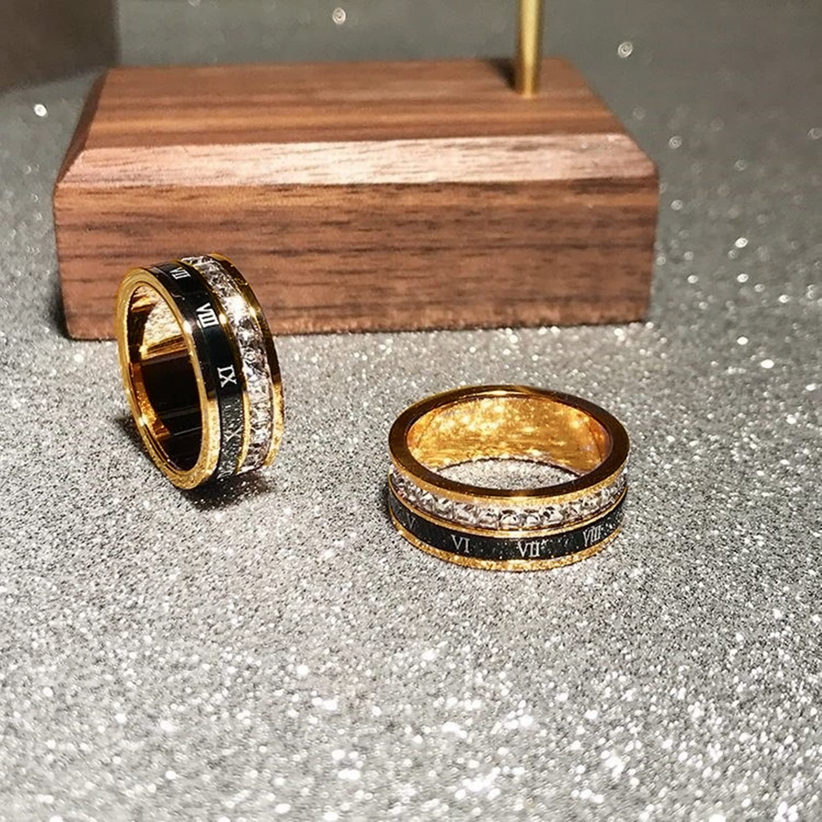 18K Gold Roman Numeral Ring for Women & Men | CZ Spinner Ring | Size 5-13 | Gift for Anniversary & Wedding