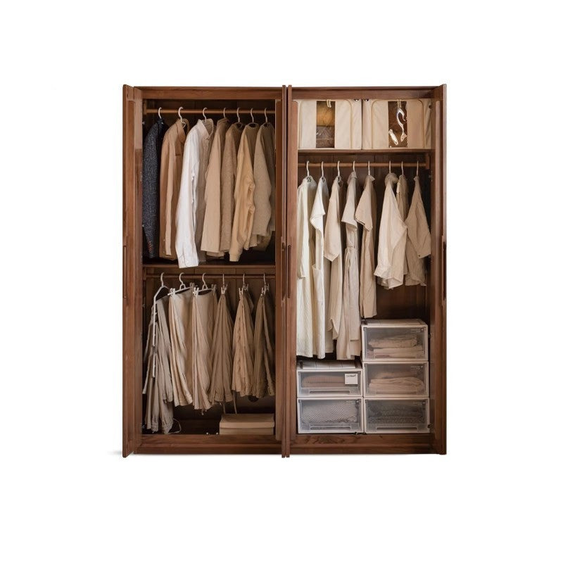 Solid Black Walnut Wood Large Wardrobe - Spacious Closet Organizer for Bedroom, Walk-in Closet & Master Suite Storage