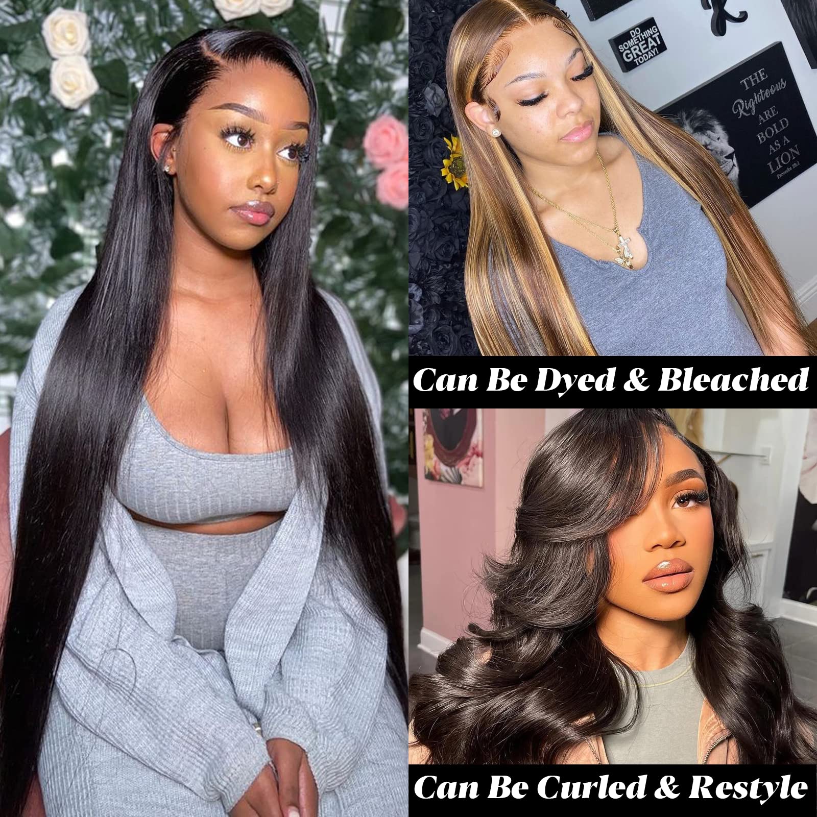 30 Inch 13x4 HD Straight Lace Front Wig - 180% Density Brazilian Virgin Human Hair with Baby Hair for Black Women | Natural Color | Perfect for Daily Wear, Parties & Special Occasions