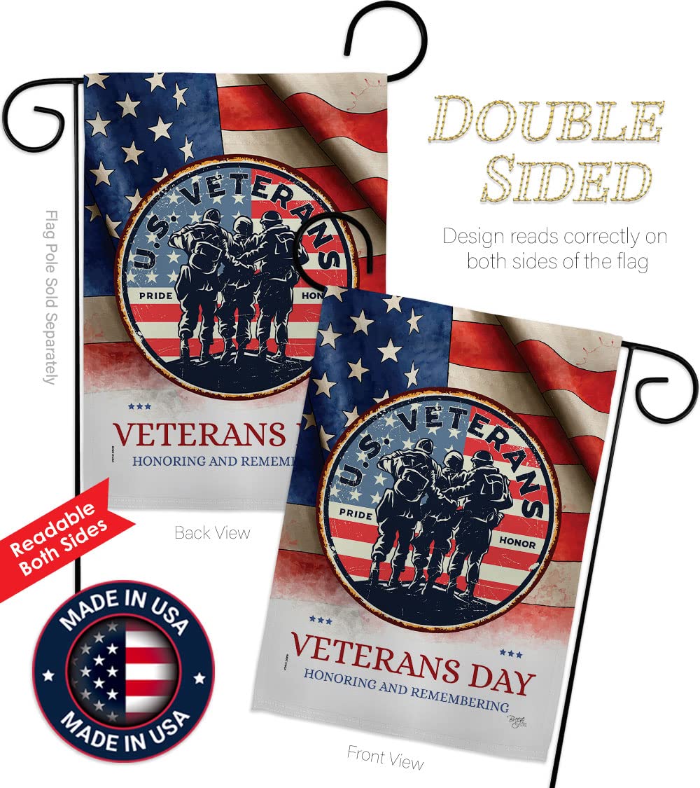 US Veterans Garden Flag Set - Double-Sided Military Yard Banner for Armed Forces Day & Home Decor