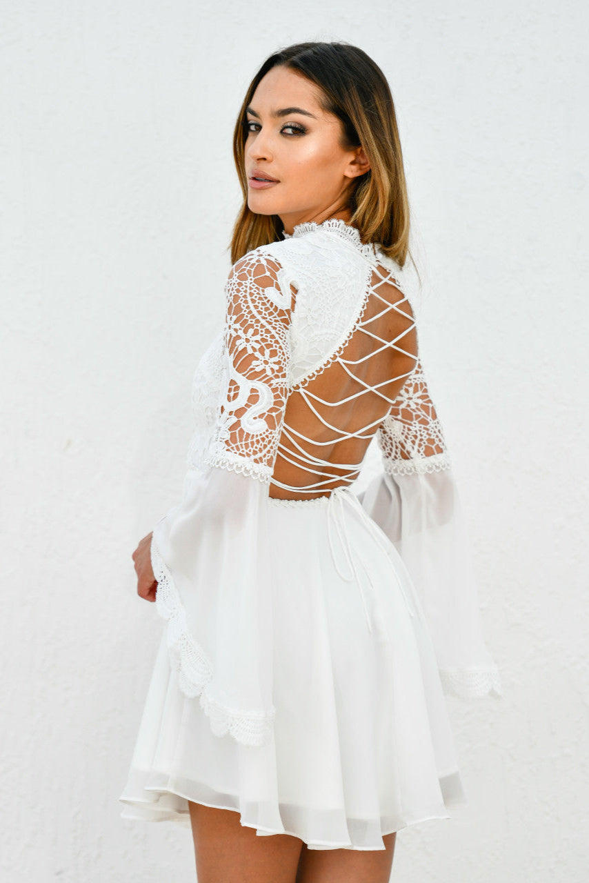 PAIGE DRESS for Women - Elegant White Summer Dress with Flowy Fit | Perfect for Beach Vacations, Date Nights & Outdoor Weddings