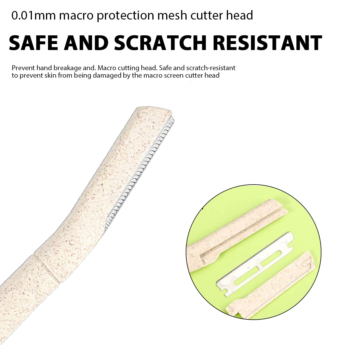 6-Piece Biodegradable Eyebrow & Facial Razors - Eco-Friendly WheatStraw Dermaplaning Blades for Women & Men | Peach Fuzz Remover & Exfoliating Tool for Smooth Skin | Perfect for At-Home Spa, Travel & Daily Skincare Routine