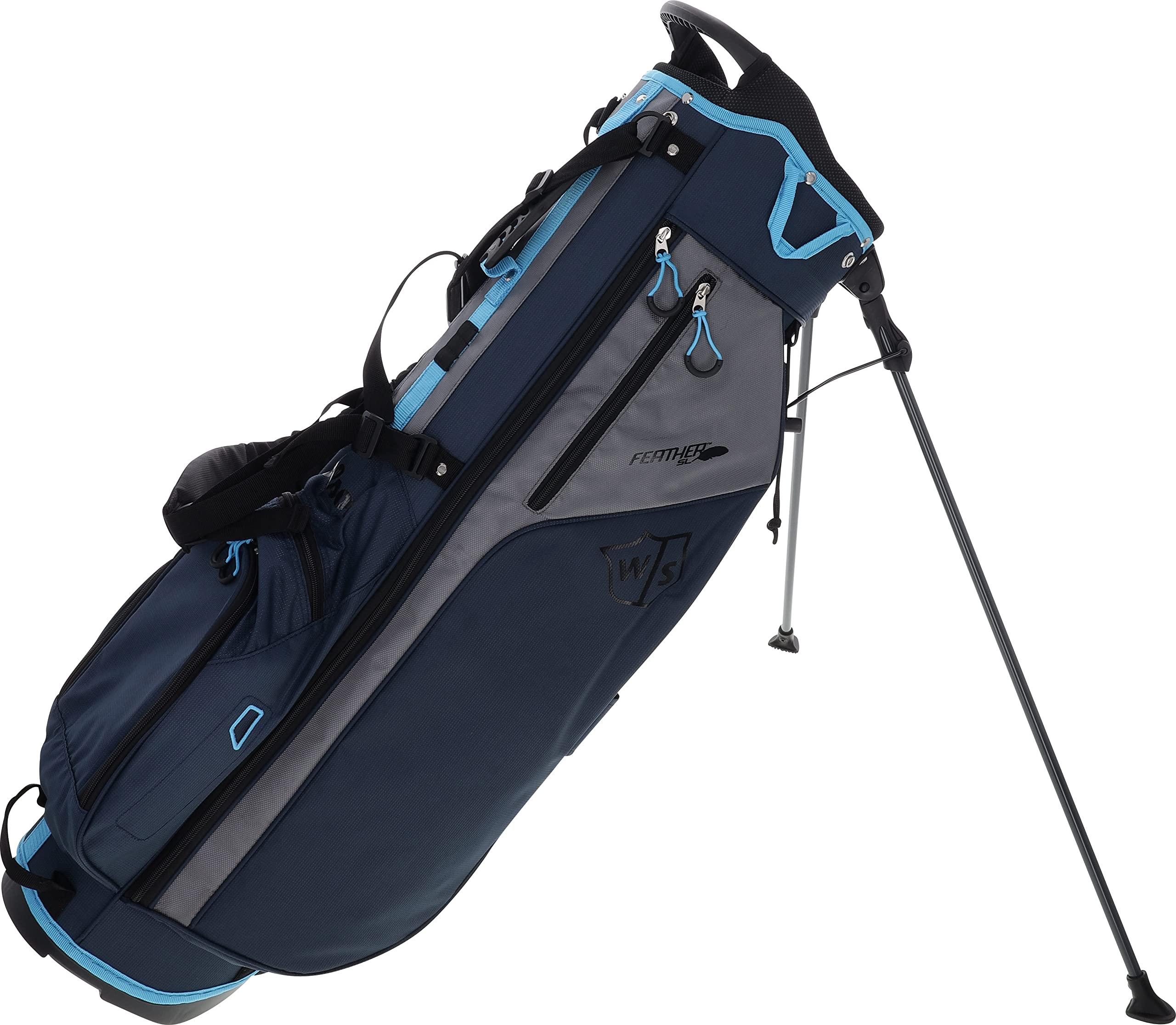 Wilson Feather Stand Bag - Lightweight Golf Stand Bag with Dual Strap, Multiple Pockets - Perfect for Golfers, Driving Range & Course Use