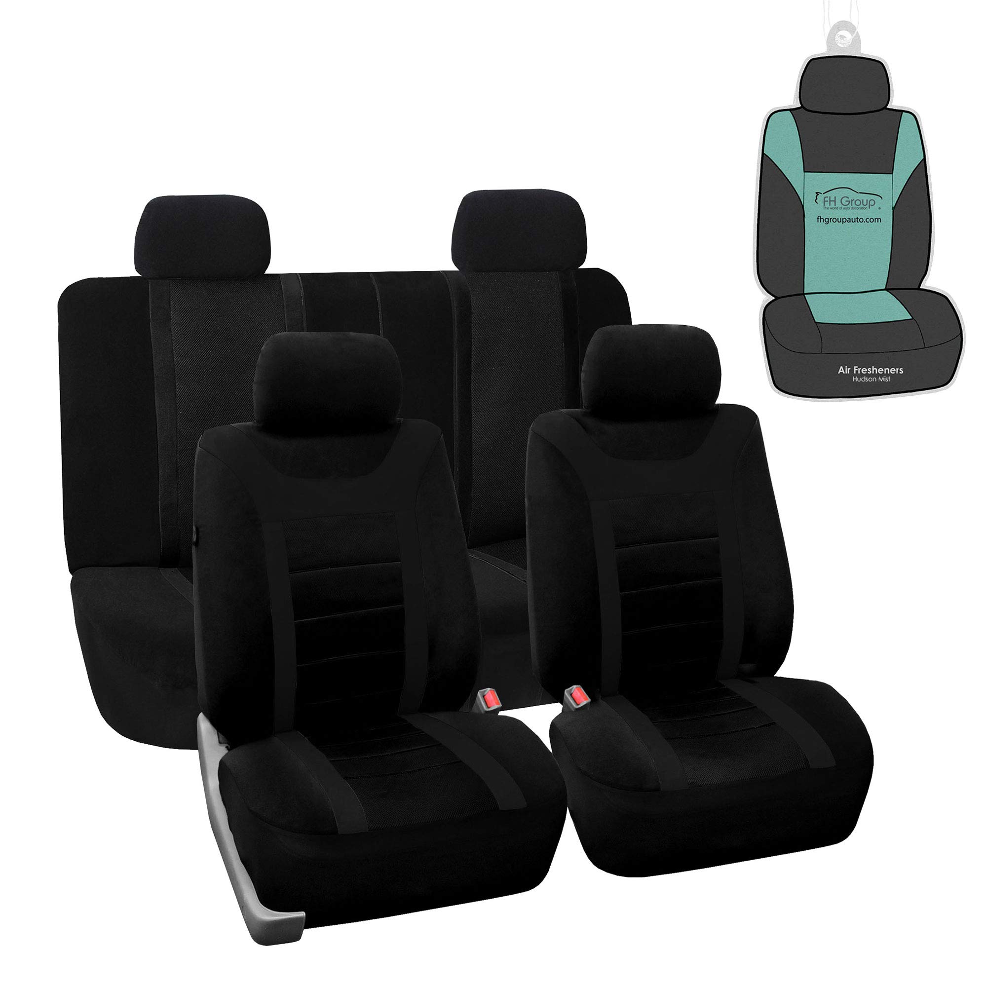 Premium FH Group Universal Car Seat Covers - Full Set Sports Design in Blue | Airbag Compatible & Split Rear Design | Perfect Fit for Cars, Trucks & SUVs | Durable Interior Accessories for Daily Commute, Road Trips & Outdoor Adventures