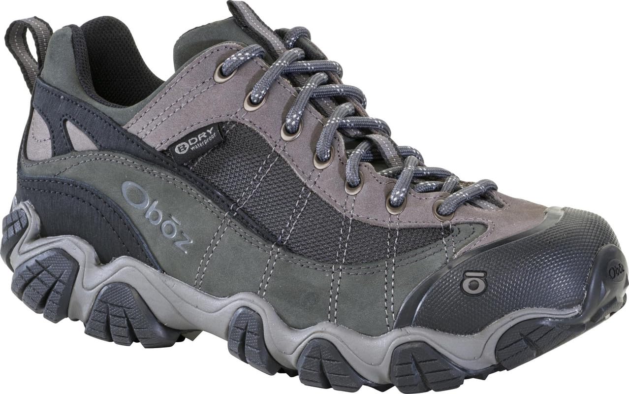 Oboz Men's Firebrand II Low B-Dry Hiking Shoes - Gray, Size 14 Wide - Lightweight & Waterproof Trail Shoes for Outdoor Adventures & Daily Wear
