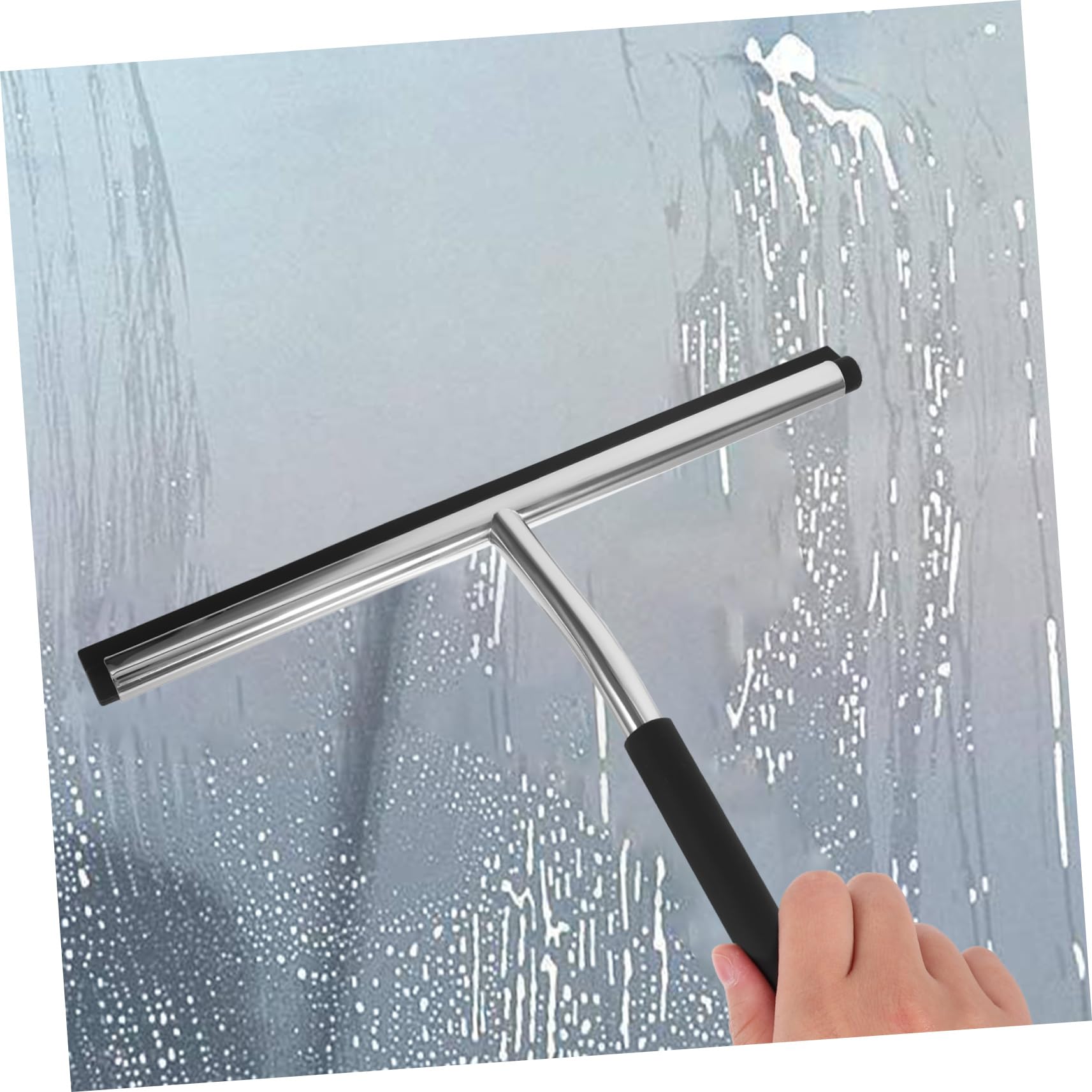 Baluue 1-Piece Glass Wiper Squeegee - Car Windshield, Tile Wall & Shower Cleaner - Water Removal Tool for Windows, Mirrors & Glass Surfaces - Perfect for Home, Office and Auto Cleaning