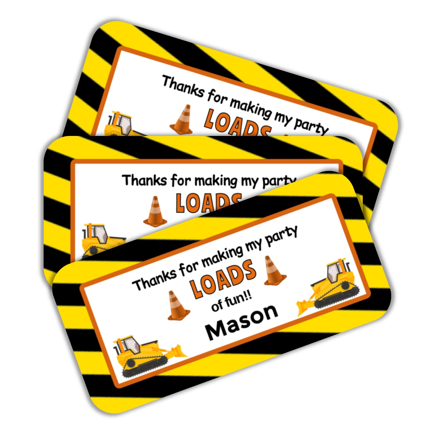 20 Custom Construction & Dump Truck Half Wrap Water Bottle Labels - Perfect for Birthday Parties, Baby Showers & Construction Theme Events - Personalized Party Decorations for Kids