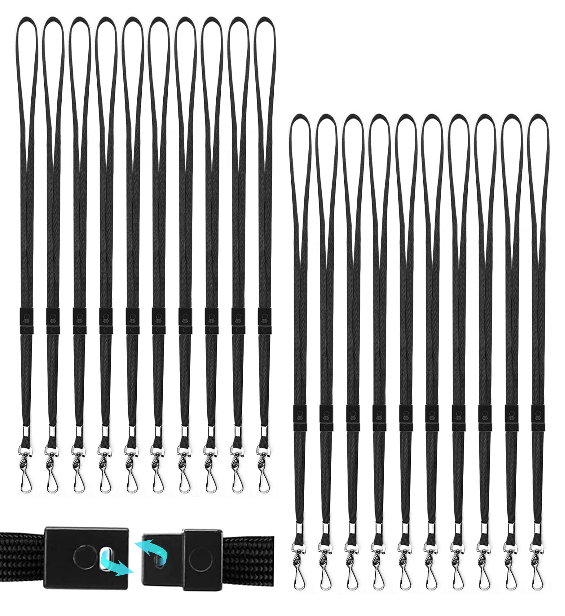 KTRIO 5 Pack ID Lanyards with 20 Badge Holders for Work & Events
