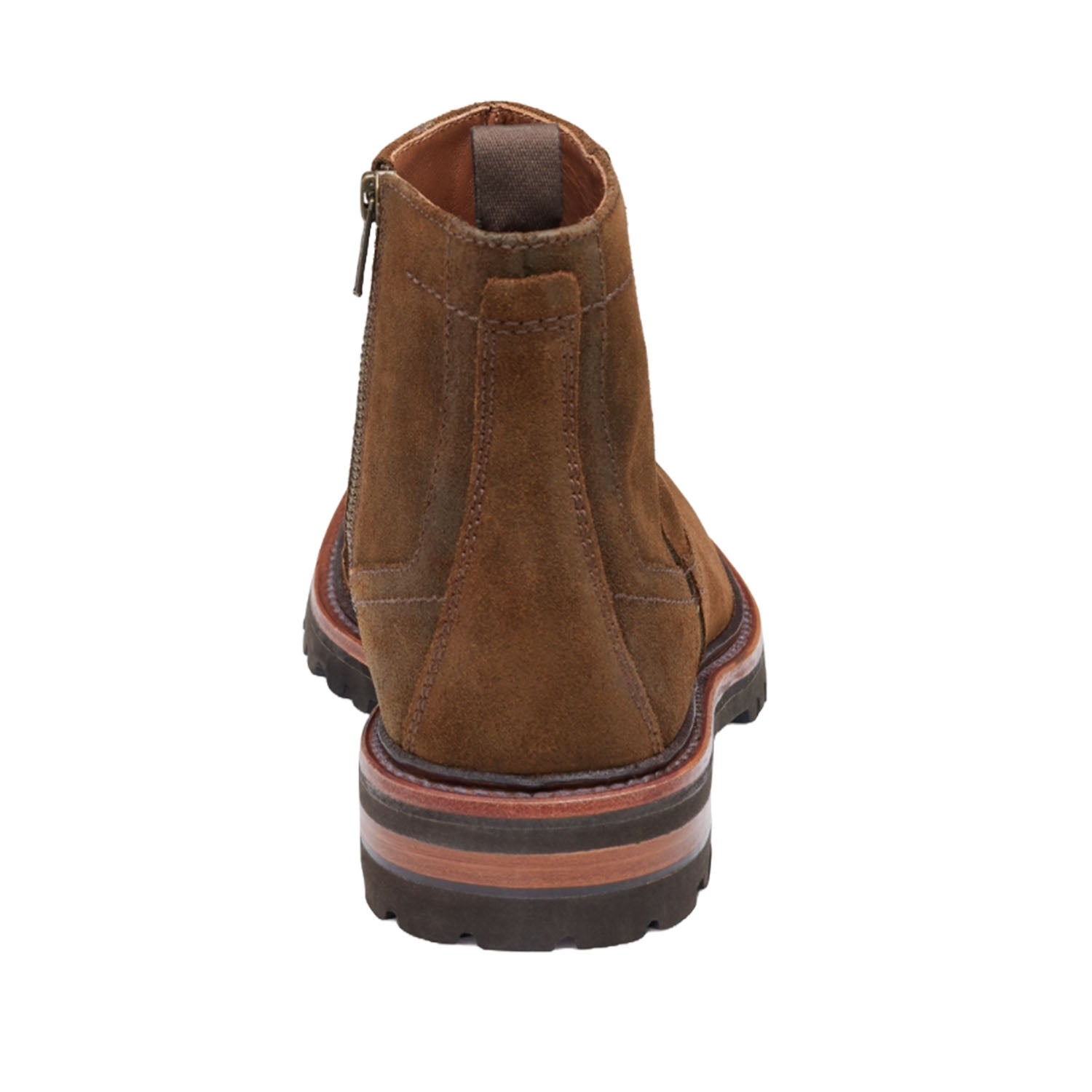 Johnston & Murphy Dudley Lug Zip Boot for Men - Waterproof Brown Leather Ankle Boots for Outdoor, Work & Casual Wear