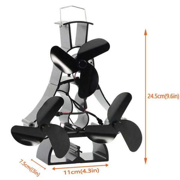 Efficient 9-Blade Heat Powered Wood Stove Fan - VDSF633RX - Perfect for Home Heating & Energy Savings