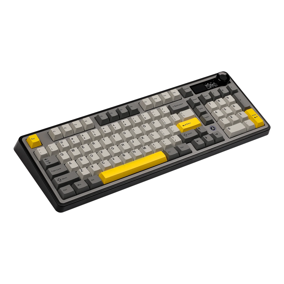 AJAZZ AK980 Mechanical Keyboard - RGB Backlit, Wired/Wireless, Maillard Switches, Black/Gray/Yellow - Perfect for Gaming, Typing & Office Work