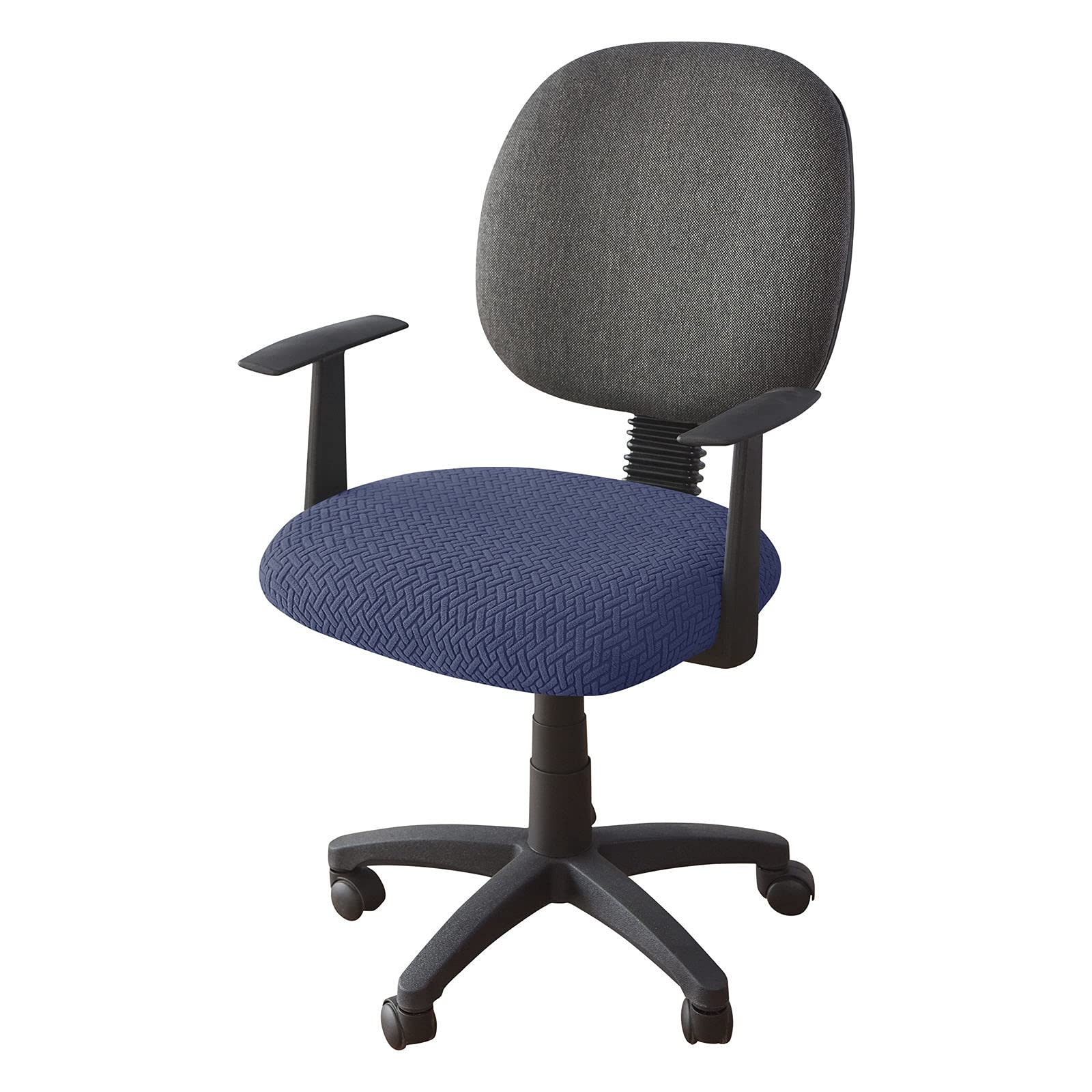 ZHFEL Stretchable Office Chair Seat Cover - Washable, Non-Slip Spandex Jacquard Cushion Protector for Desk & Computer Chairs (Navy Blue) | Perfect for Home Office, Gaming Setup & Workspace Comfort