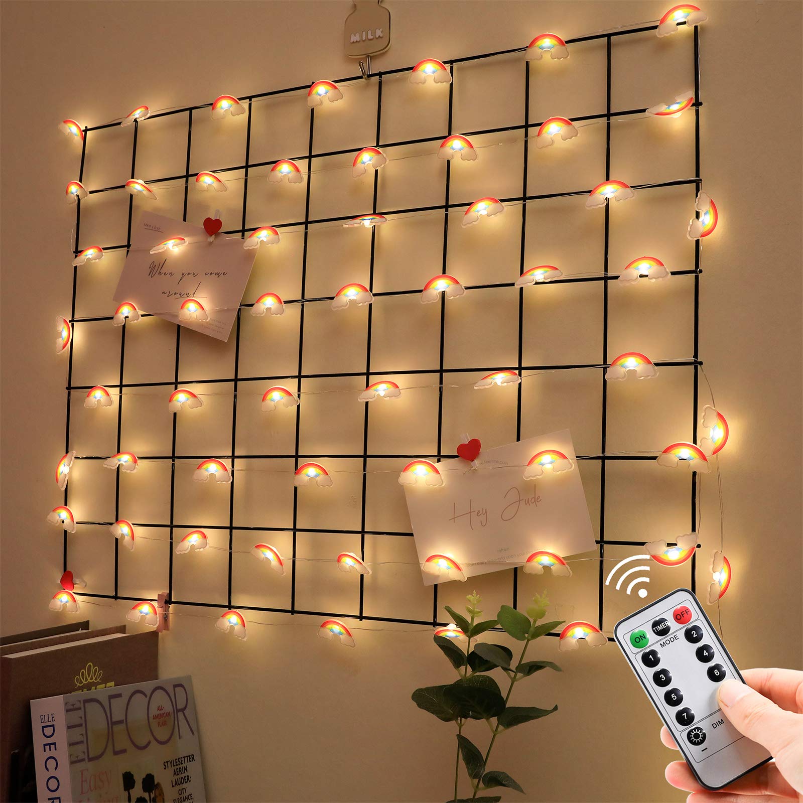40 LED Rainbow String Lights - USB & Battery Powered Fairy Lights with Remote & Timer, 8 Modes, 13ft for Indoor/Outdoor Decor - Perfect for Kids Bedroom, Party, Wedding, Garden & Christmas Decorations