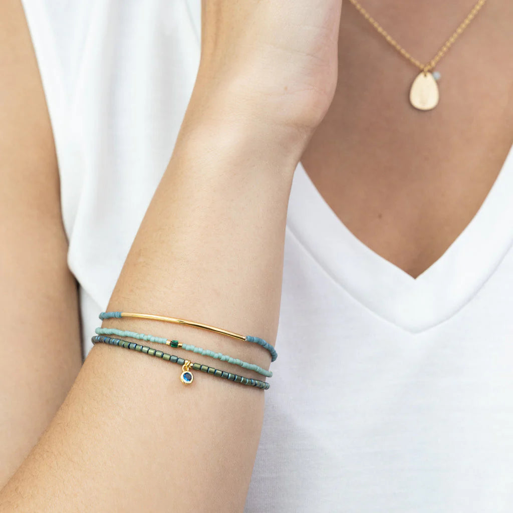 Turquoise and Gold Bracelet Trio Set - Boho Chic Stackable Bracelets for Women - Perfect for Layering, Gift Giving, and Everyday Wear