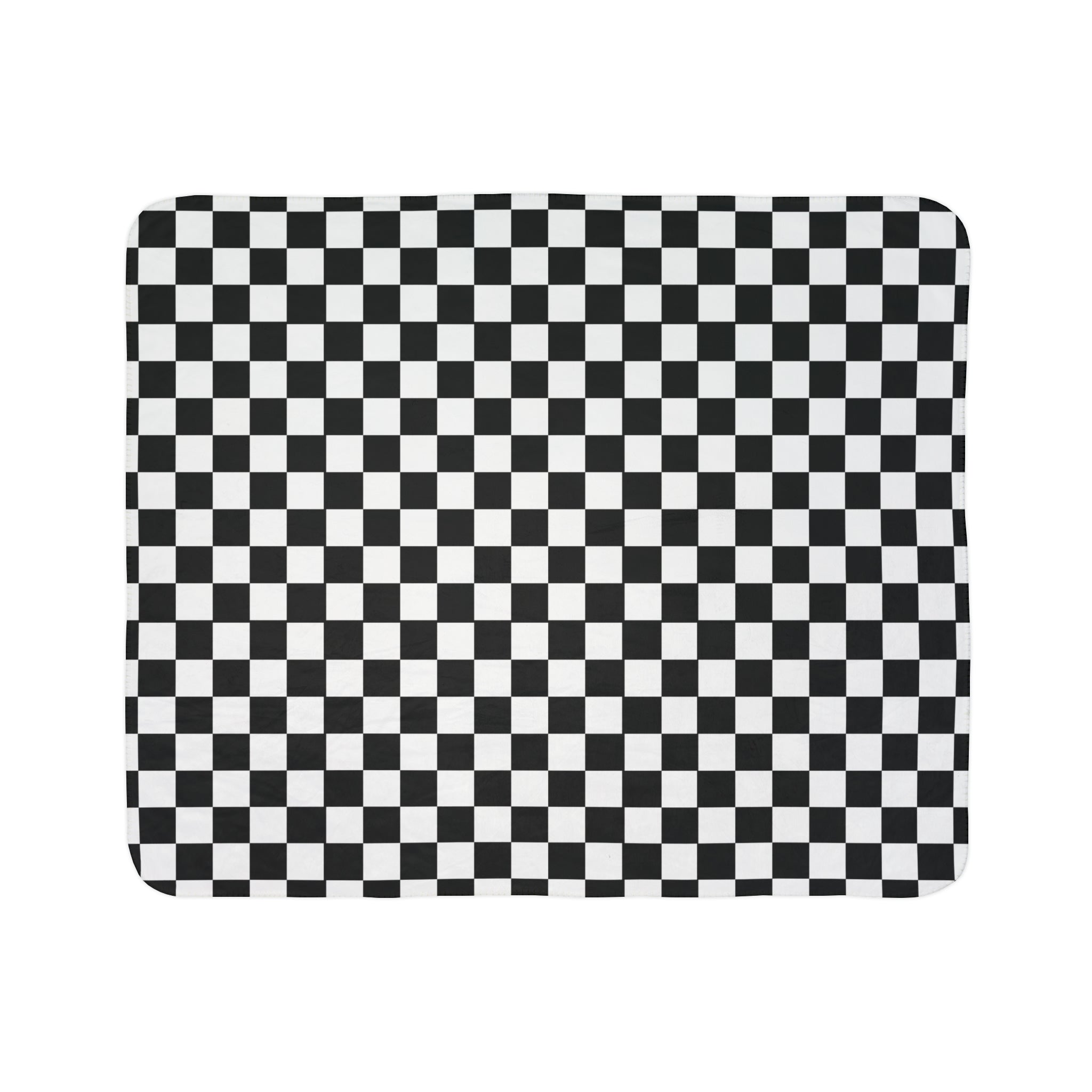 Black and White Checkered Fleece Sherpa Blanket - Soft Plaid Throw for Couch, Bed, Camping & Outdoor Use