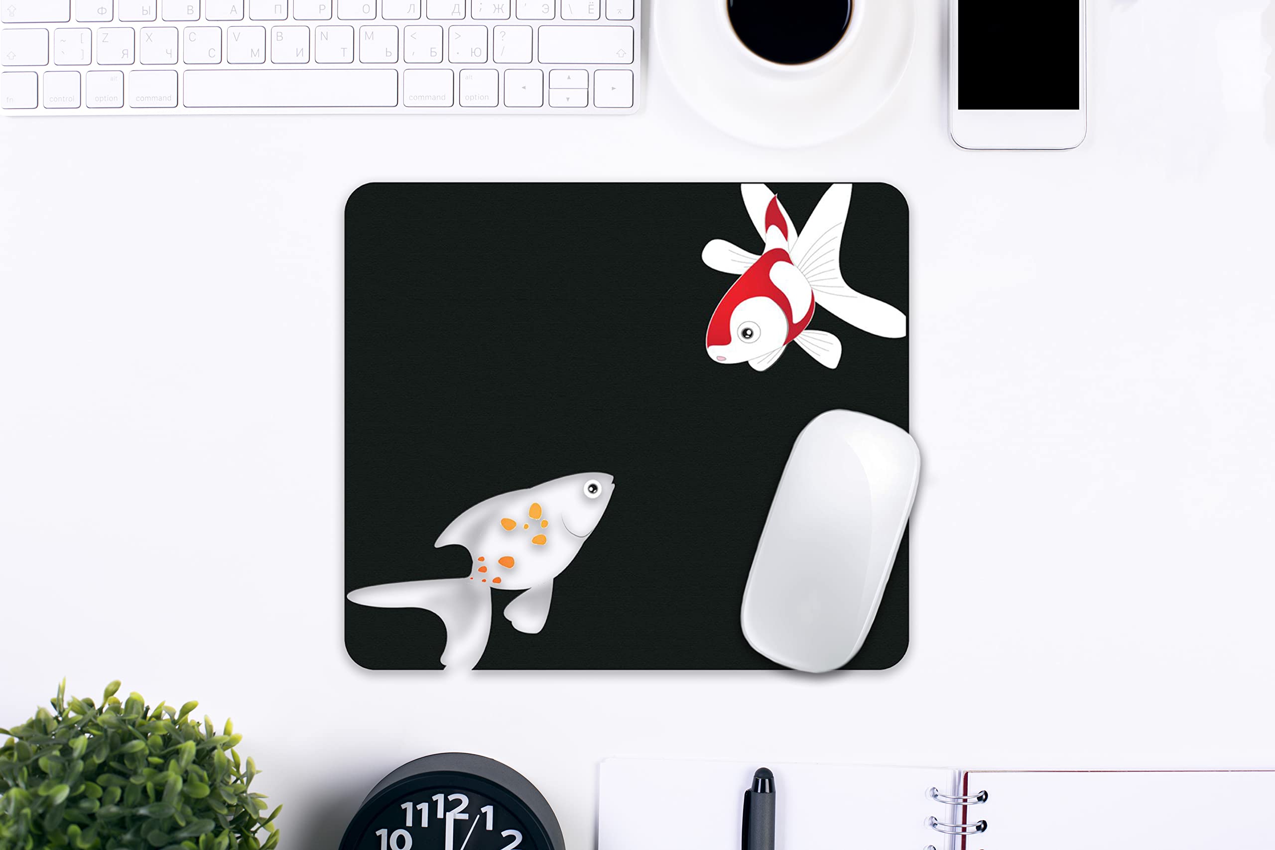 OTM Essentials Artist Series Fabric Mouse Pad - Goldfish Animal Design for Gaming & Office Use | Non-Slip, Smooth Surface for Computers & Laptops | Perfect for Work, Gaming & Home Office Setup