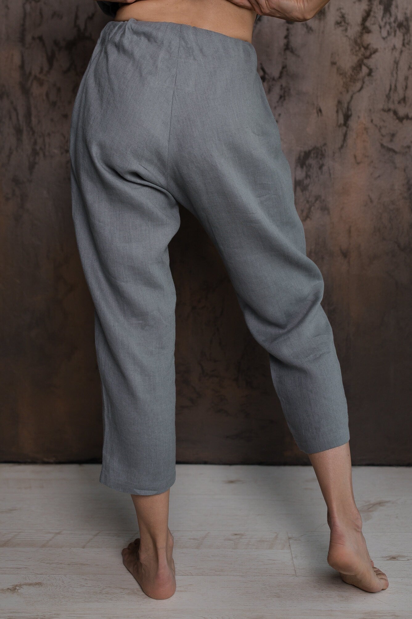 Linen Pants IEVA - Soft Breathable Comfortable Women's Casual Trousers in Grey | Perfect for Summer, Travel, and Relaxing at Home