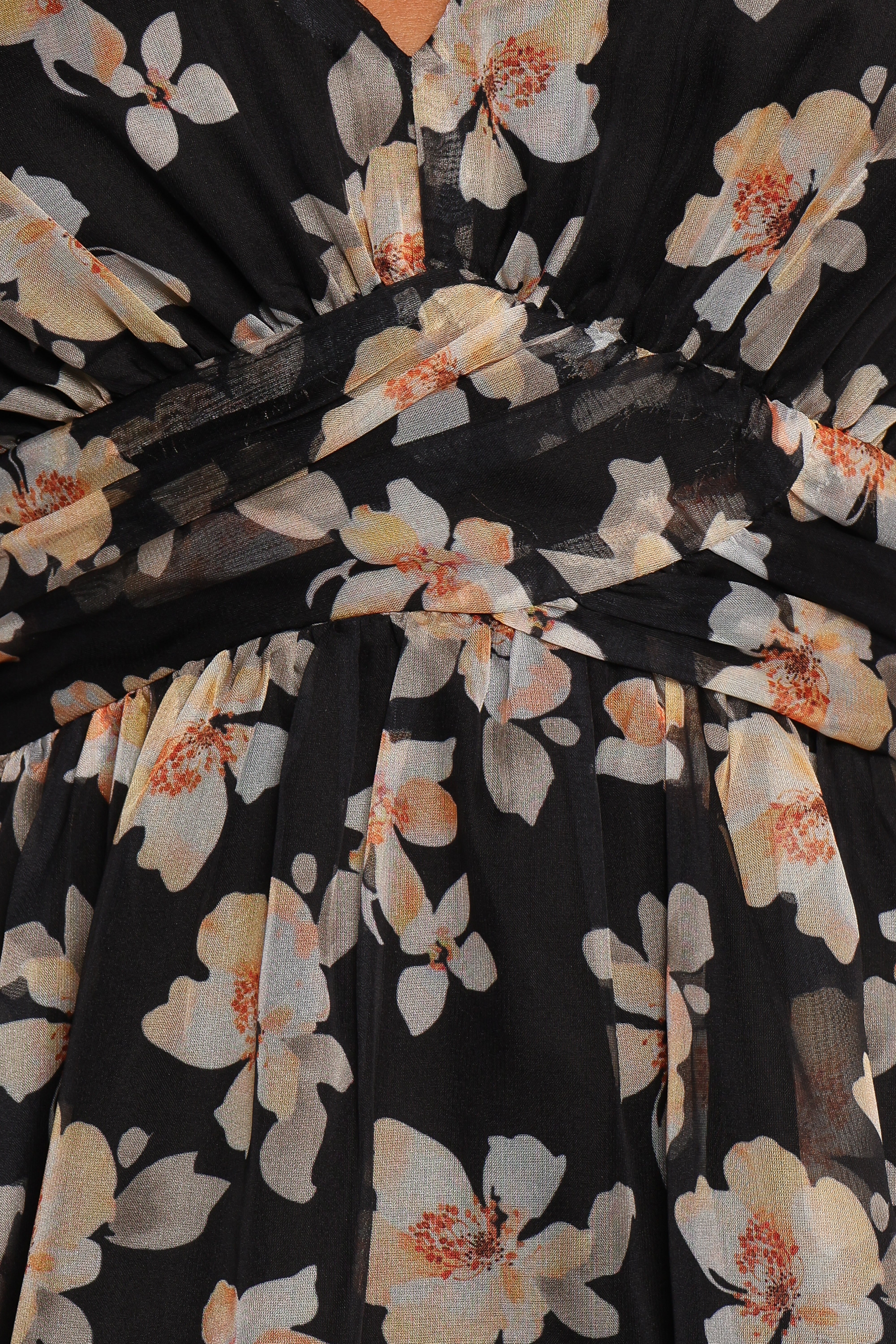 Farryn Maxi Dress - Black & Beige Floral Print Women's Summer Dress | Perfect for Beach, Vacation & Casual Wear