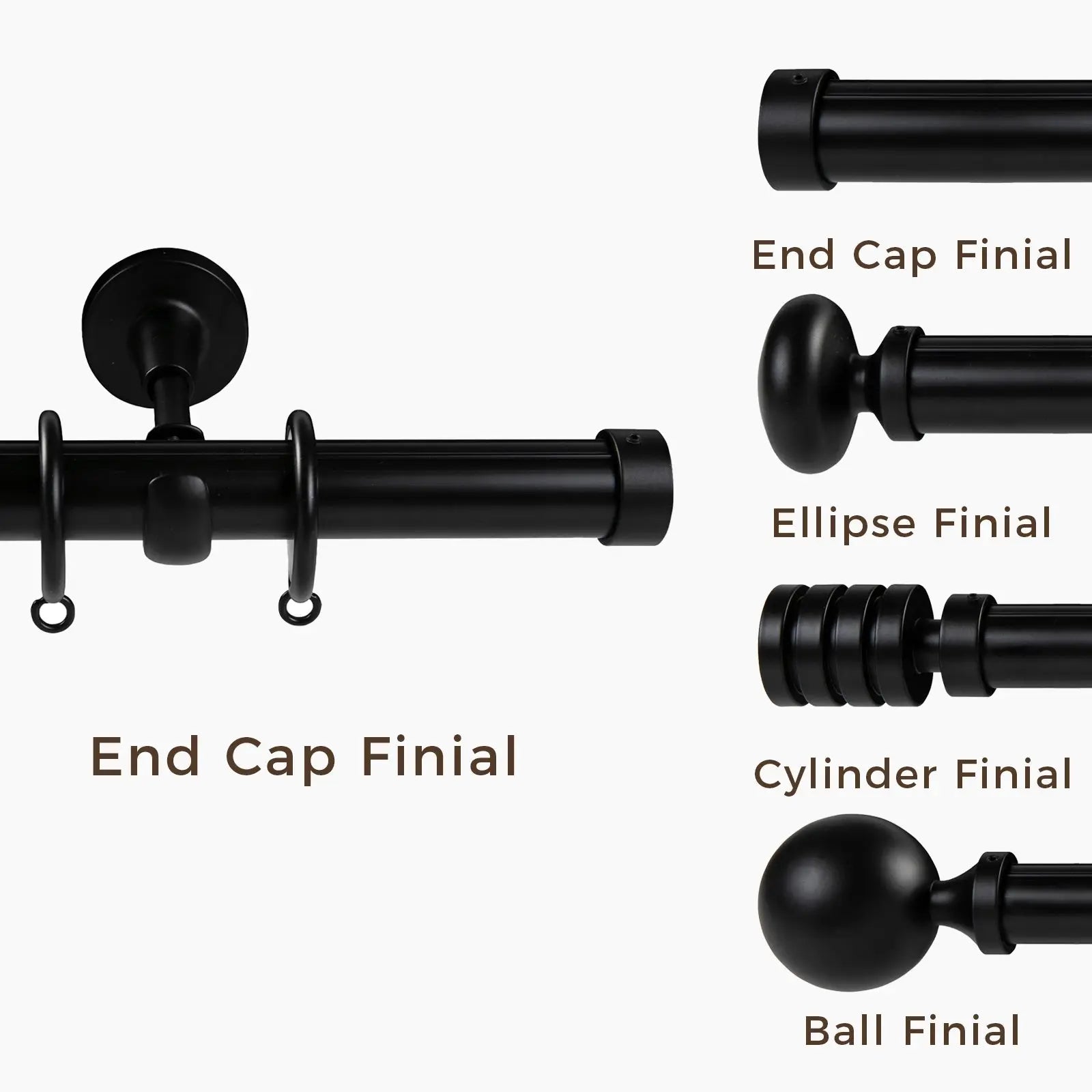 Kelvin Single Window Curtain Rod - Adjustable Tension Rod for Windows, No Drill Easy Installation, Perfect for Bedroom, Living Room & Kitchen Decor