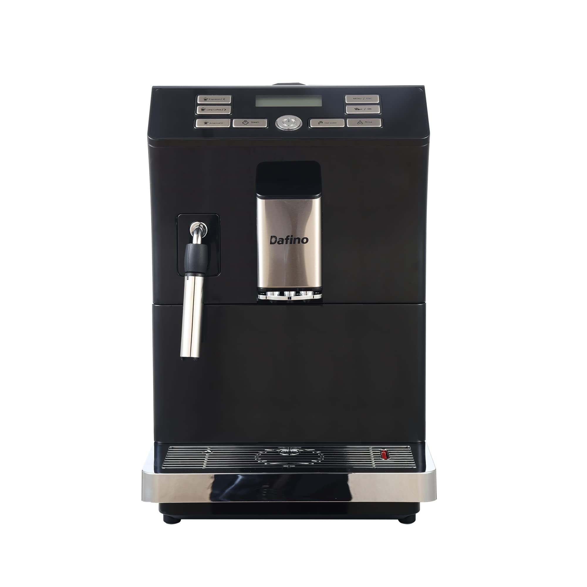 MengK Dafino-205 Automatic Espresso Coffee Machine with Milk Frother - Black | Home & Office Barista Coffee Maker for Latte, Cappuccino & Espresso Drinks