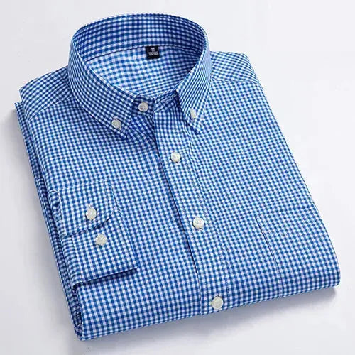 Men's Casual Checkered Shirt - Stylish Plaid Button-Up for Everyday Wear - Perfect for Work, Outings & Casual Events