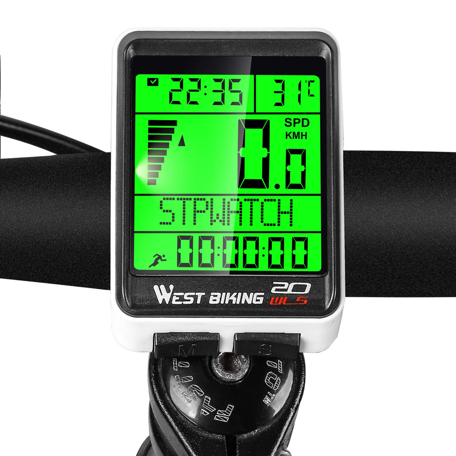 West Biking Bike Odometers - Wireless Cycling Computer with Speed, Distance & Time Tracking - Perfect for Road Bikes, Mountain Bikes & Indoor Cycling Training