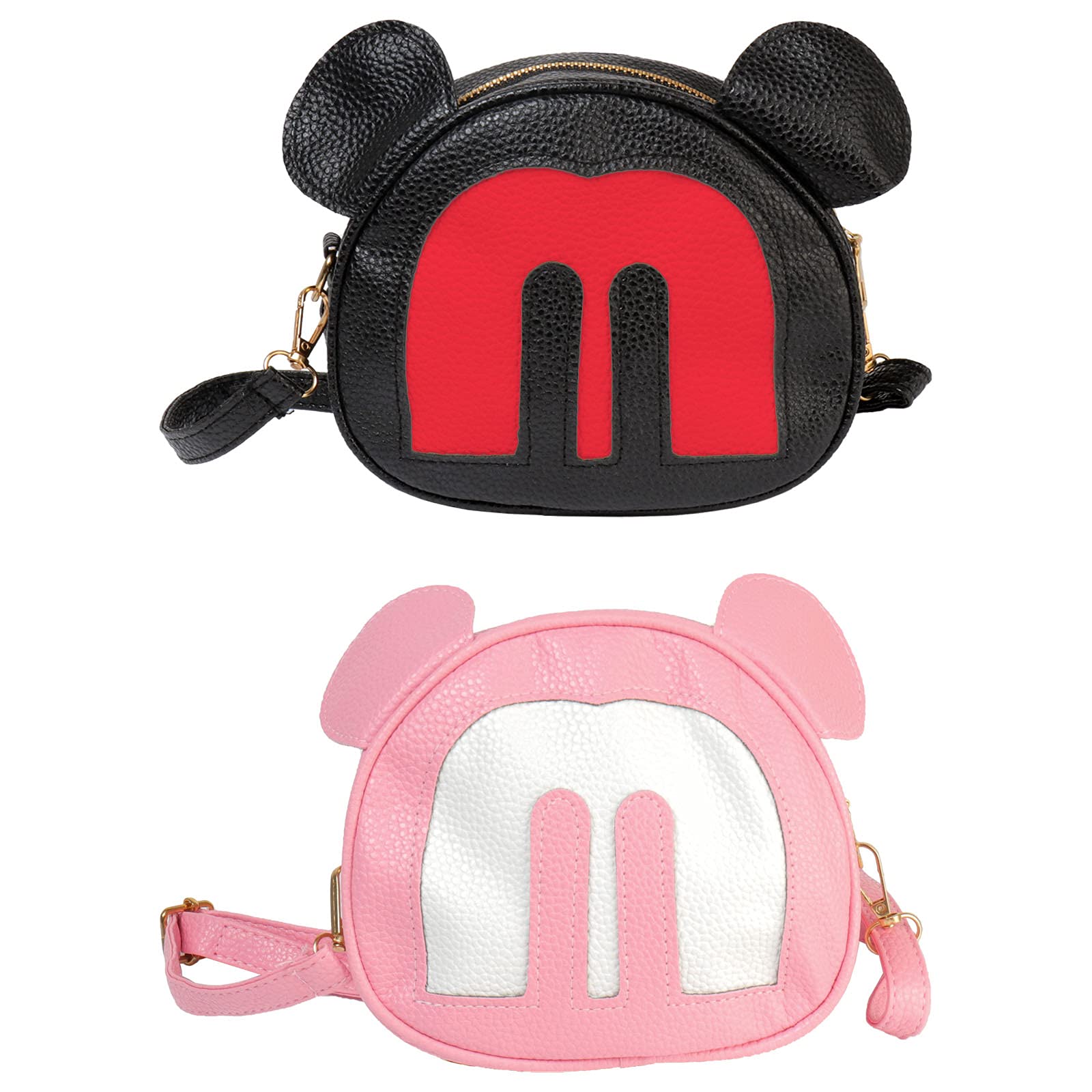 SOTOGO 2 Pack Toddler Crossbody Purse for Little Girls - Mini Cute Princess Handbag Shoulder Bag for Kids | Perfect for Birthday Gifts, Dress-Up Play & Daily Use